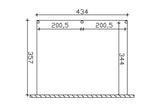 Skan Holz Terrassenüberdachung Garda 434x357 cm Grundriss