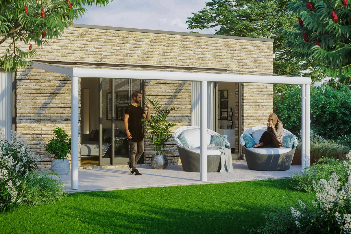 Skan Holz Terrassenüberdachung Garda 541 cm Weiß