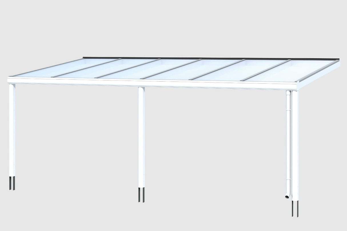 Skan Holz Terrassenüberdachung Garda 648 cm Weiß 3D-Render