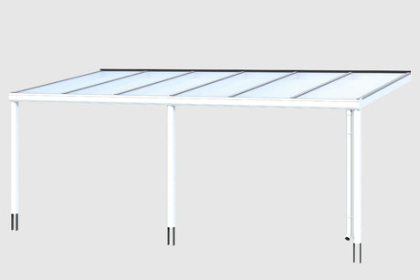 Skan Holz Terrassenüberdachung Garda 648 cm Weiß 3D-Render