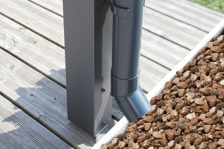 Skan Holz Terrassenüberdachung Garda 648 cm Abfluss Detail Anthrazit