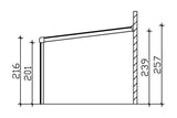 Skan Holz Terrassenüberdachung Garda 648x307 cm Seitenschnitt