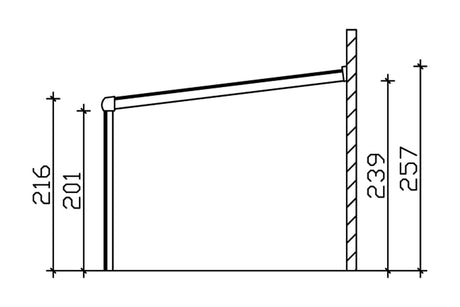 Skan Holz Terrassenüberdachung Garda 648x307 cm Seitenschnitt