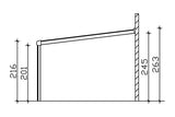 Skan Holz Terrassenüberdachung Garda 648x357 cm Seitenschnitt