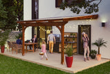 Skan Holz Terrassenüberdachung Modell Ravenna 434 cm Naturbelassen