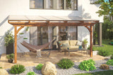 Skan Holz Terrassenüberdachung Modell Ravenna 541 cm Nussbaum