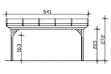 Skan Holz Terrassenüberdachung Modell Ravenna 541x250 cm Ansicht vorne