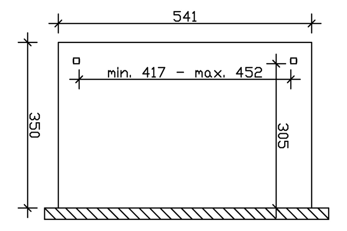 Skan Holz Terrassenüberdachung Modell Ravenna 541x350 cm Grundriss