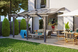 Skan Holz Terrassenüberdachung Modell Venezia 434 cm Schiefergrau