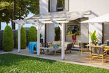 Skan Holz Terrassenüberdachung Modell Venezia 434 cm Weiß