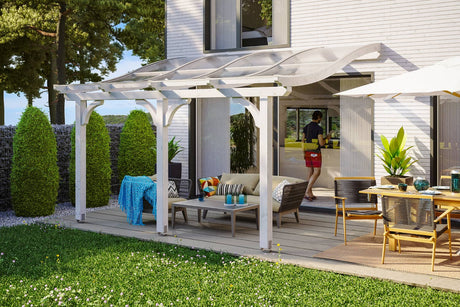 Skan Holz Terrassenüberdachung Modell Venezia 434 cm Weiß