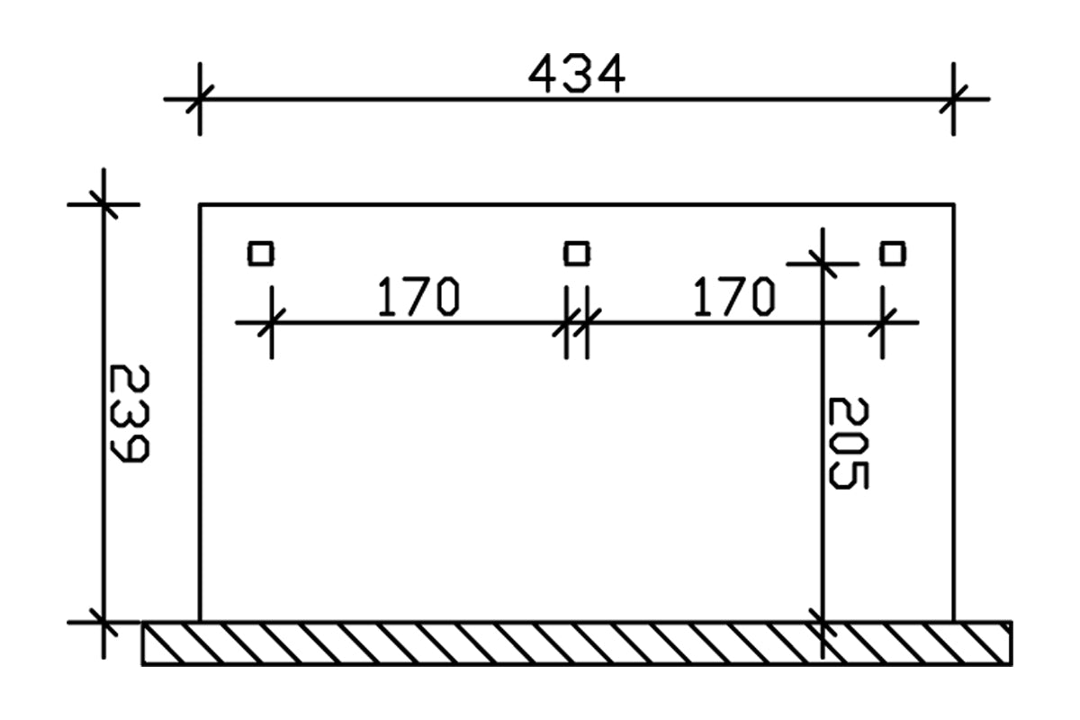 Skan Holz Terrassenüberdachung Modell Venezia 434x239 cm Grundriss