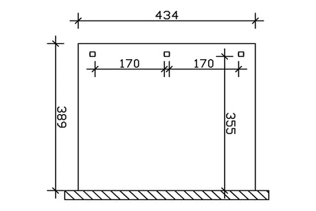 Skan Holz Terrassenüberdachung Modell Venezia 434x389 cm Grundriss
