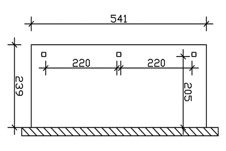 Skan Holz Terrassenüberdachung Modell Venezia 541x239 cm Grundriss