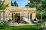 Skan Holz Terrassenüberdachung Modell Venezia 648 cm Naturbelassen