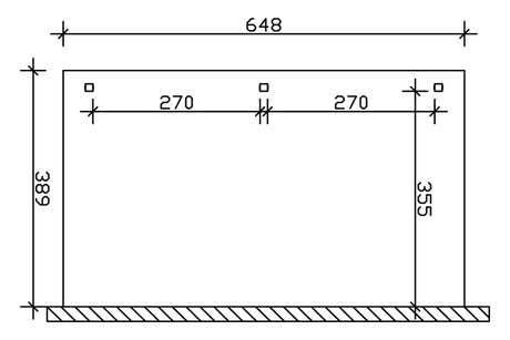 Skan Holz Terrassenüberdachung Modell Venezia 648x389 cm Grundriss