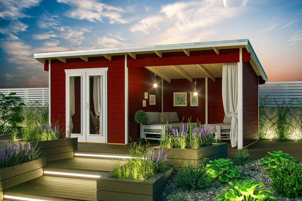 Skan Holz Gartenhaus Modell Texel schwedenrot