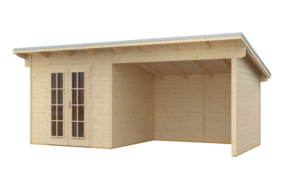 Skan Holz Gartenhaus Modell Texel naturbelassen freigestellt