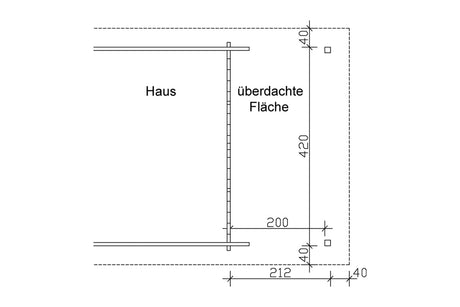 Skan Holz Vordach Toronto dämmbar für Dachschindeln Grundriss