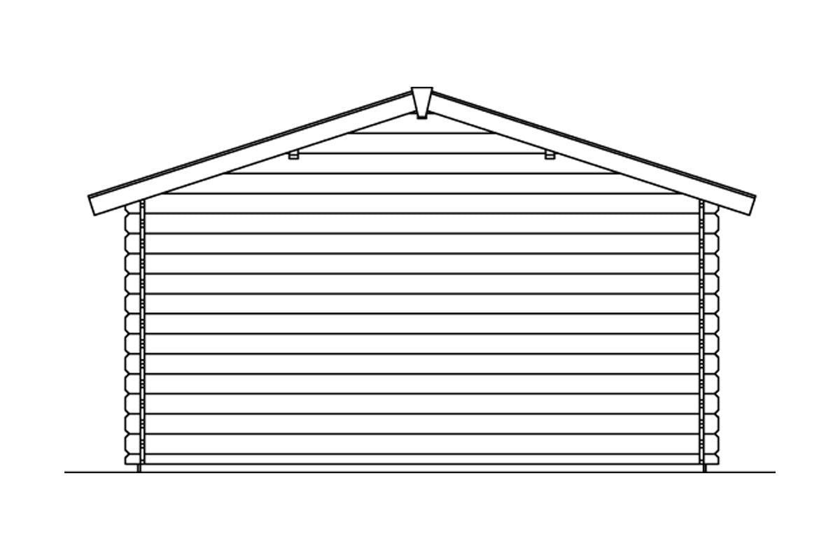 Skan Holz Gartenhaus Modell Alicante Ansicht Hinten