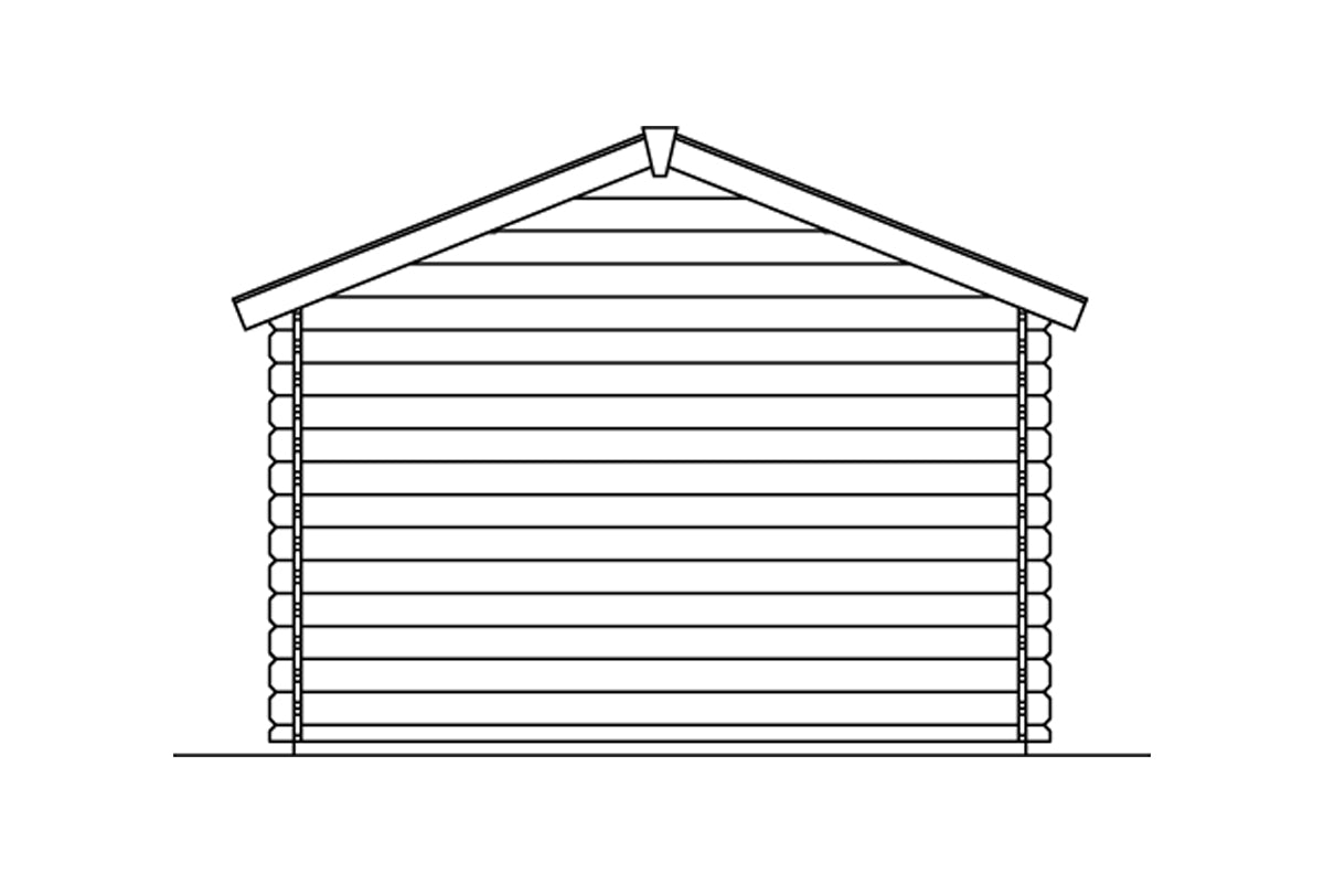 Skan Holz Gartenhaus Modell Faro Ansicht hinten