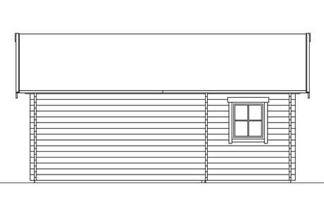 Skan Holz Ferienhaus Modell St. Moritz Ansicht hinten