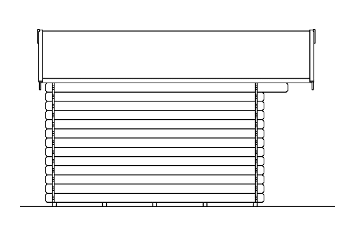 Skan Holz Gartenhaus Modell Malaga 1 Ansicht links