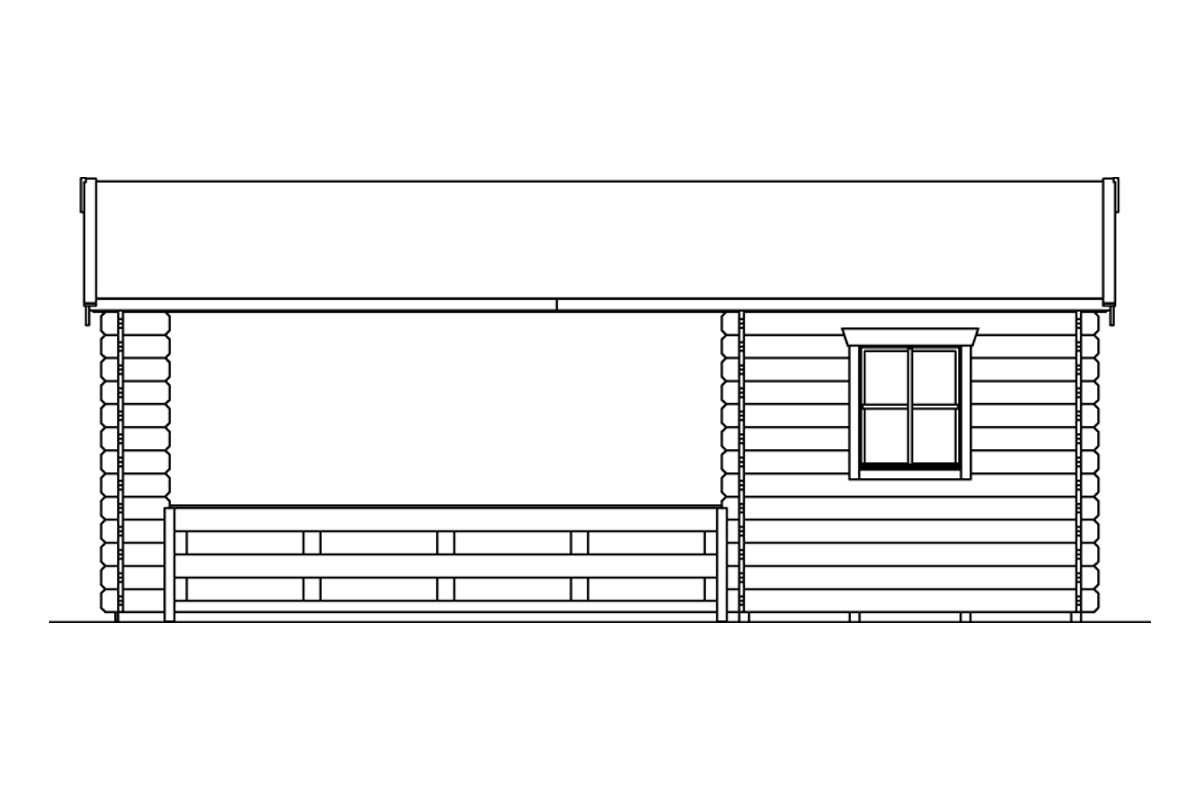 Skan Holz Gartenhaus Modell Alicante 2 Ansicht Rechts