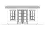 Skan Holz Gartenhaus Modell Basel Ansicht vorne