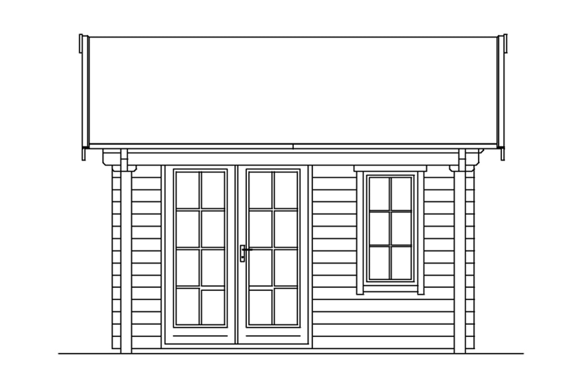 Skan Holz Gartenhaus Modell Calgary Ansicht vorne