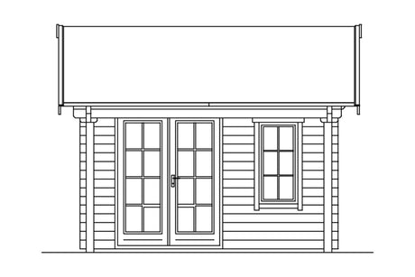 Skan Holz Gartenhaus Modell Calgary Ansicht vorne