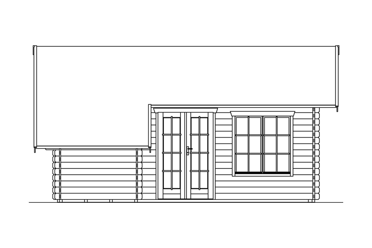 Skan Holz Gartenhaus Modell Esbjerg 3 Ansicht vorne