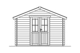 Skan Holz Gartenhaus Modell Faro Ansicht vorne