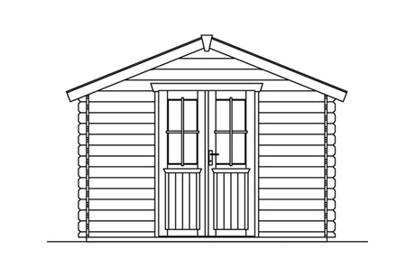 Skan Holz Gartenhaus Modell Faro Ansicht vorne