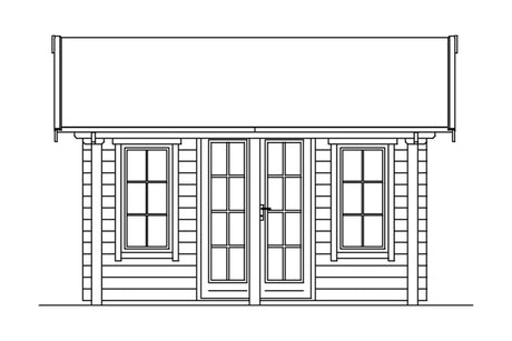 Skan Holz Gartenhaus Modell Luzern Ansicht vorne
