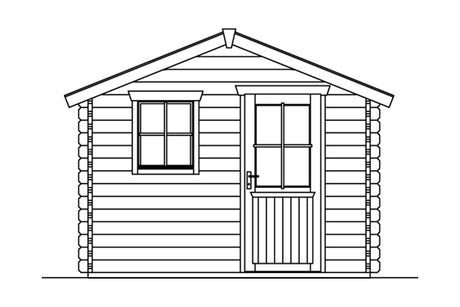 Skan Holz Gartenhaus Modell Narvik Ansicht vorne