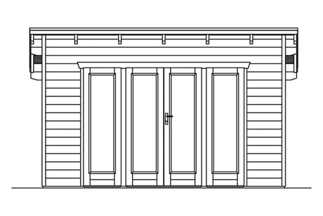 Skan Holz Gartenhaus Modell Ostende 2 Ansicht Vorne