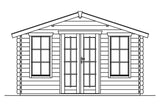 Skan Holz Gartenhaus Modell Trondheim Ansicht vorne
