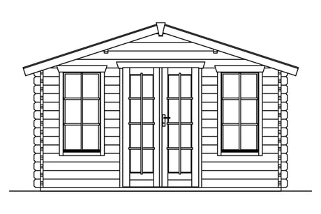 Skan Holz Gartenhaus Modell Trondheim Ansicht vorne