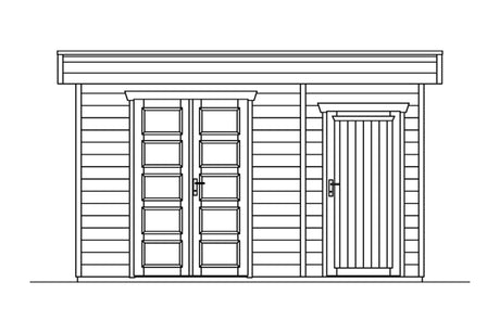Skan Holz Gartenhaus Modell Venlo 3 Ansicht Vorne