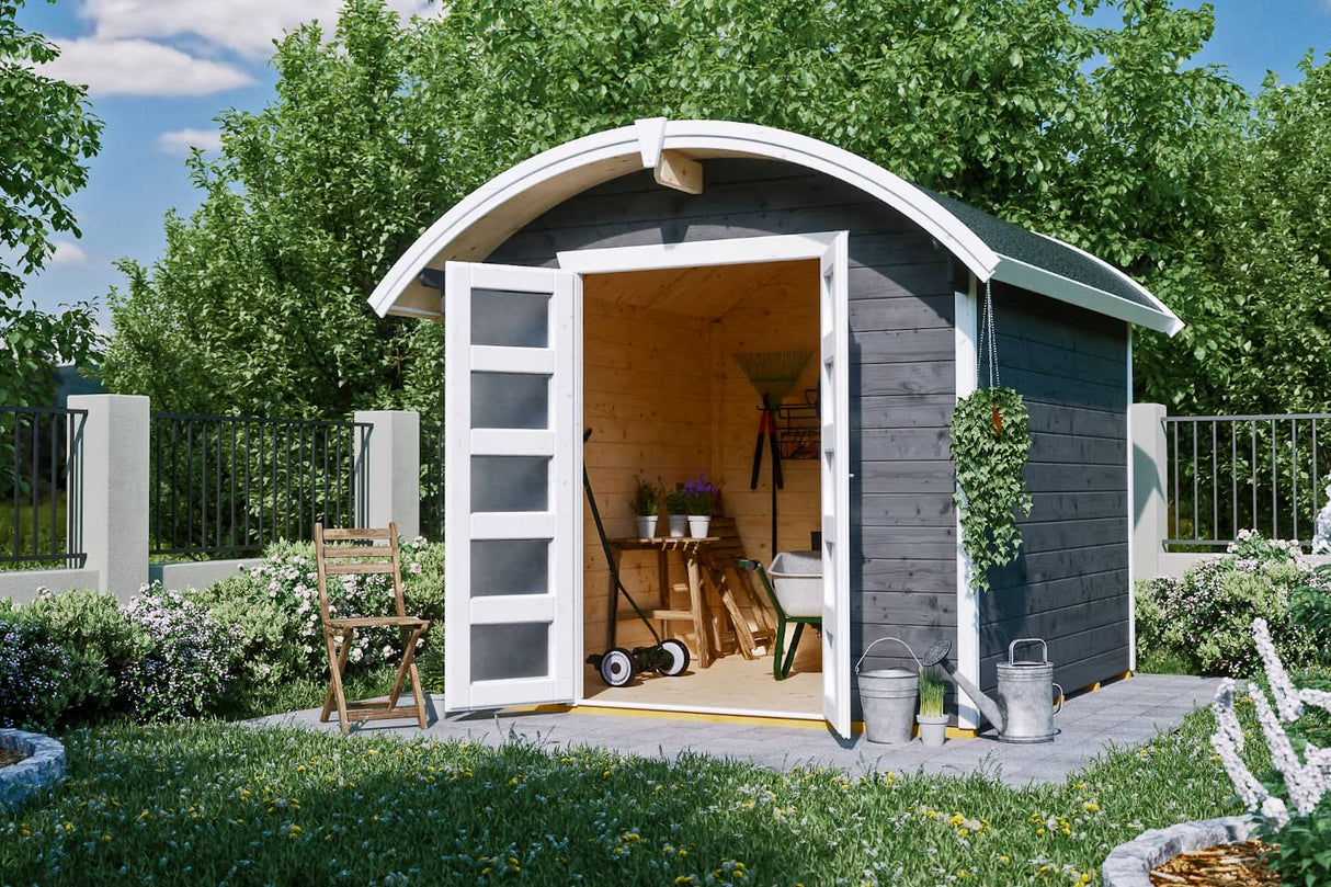 Skan Holz Gartenhaus Modell Delft schiefergrau