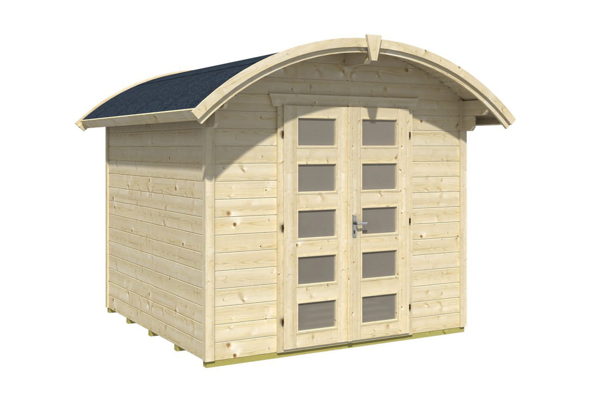 Skan Holz Gartenhaus Modell Delft naturbelassen freigestellt