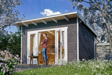 Skan Holz Gartenhaus Modell Ostende 1 schiefergrau