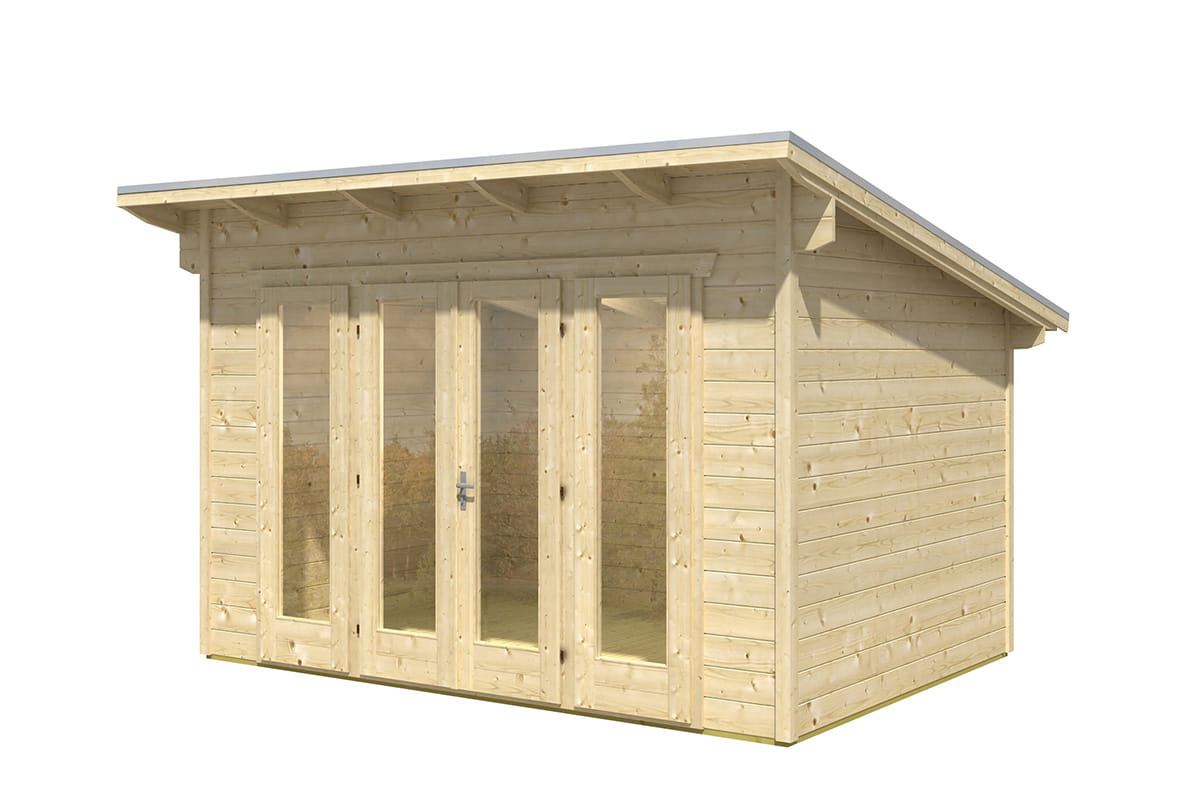 Skan Holz Gartenhaus Modell Ostende 1 naturbelassen freigestellt