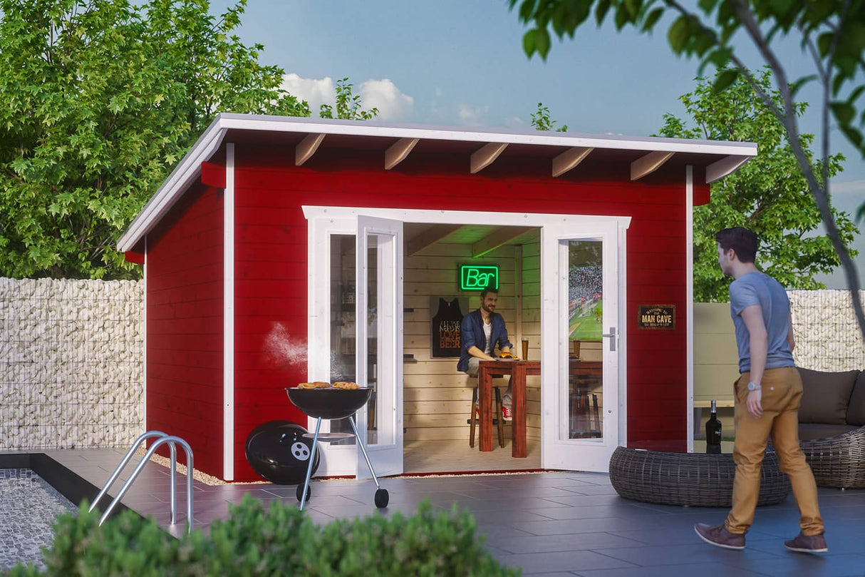 Skan Holz Gartenhaus Modell Ostende 2 schwedenrot