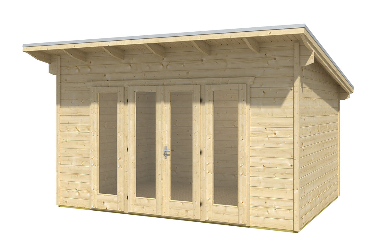 Skan Holz Gartenhaus Modell Ostende 2 naturbelassen freigestellt