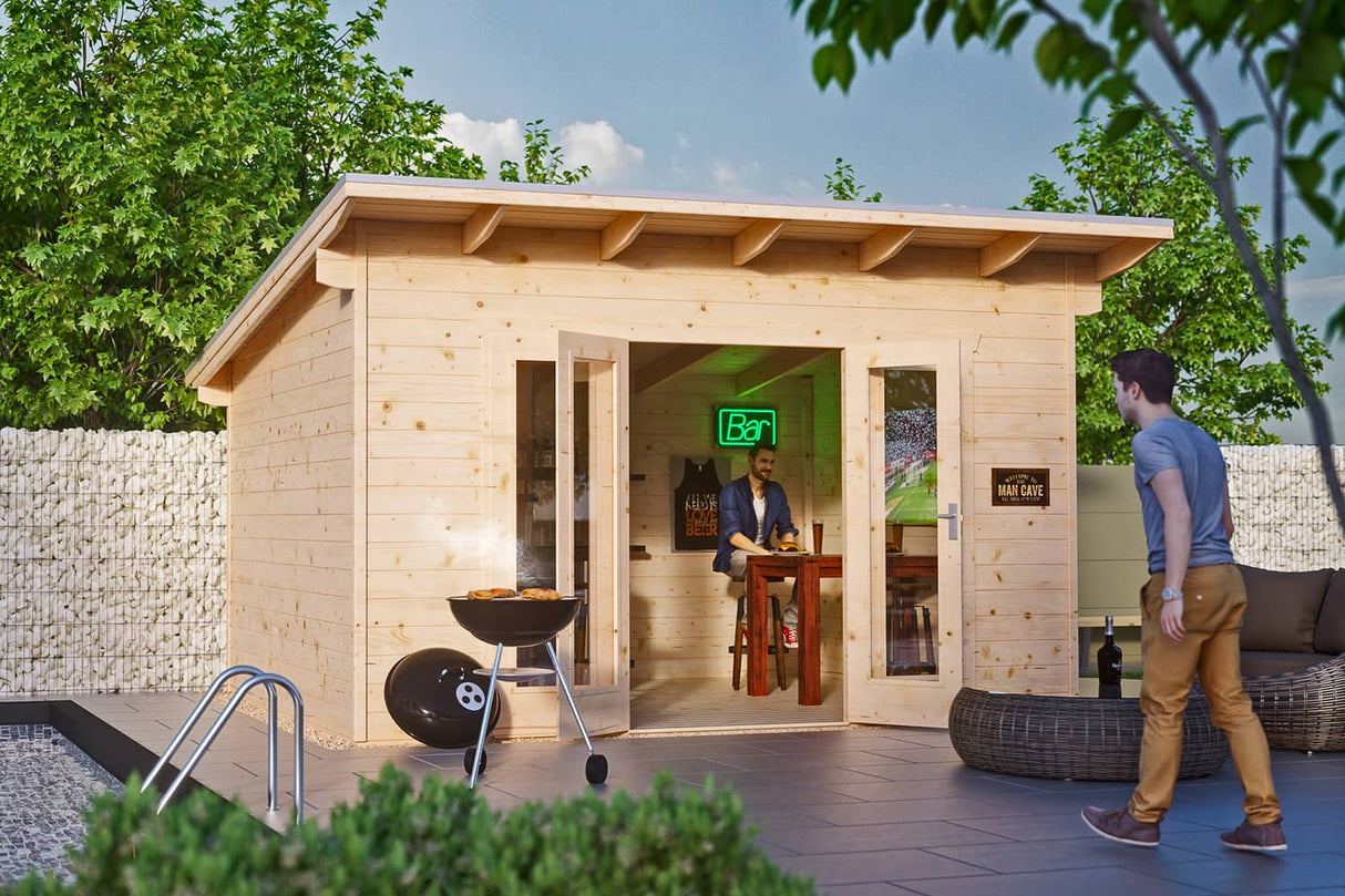 Skan Holz Gartenhaus Modell Ostende 2 naturbelassen