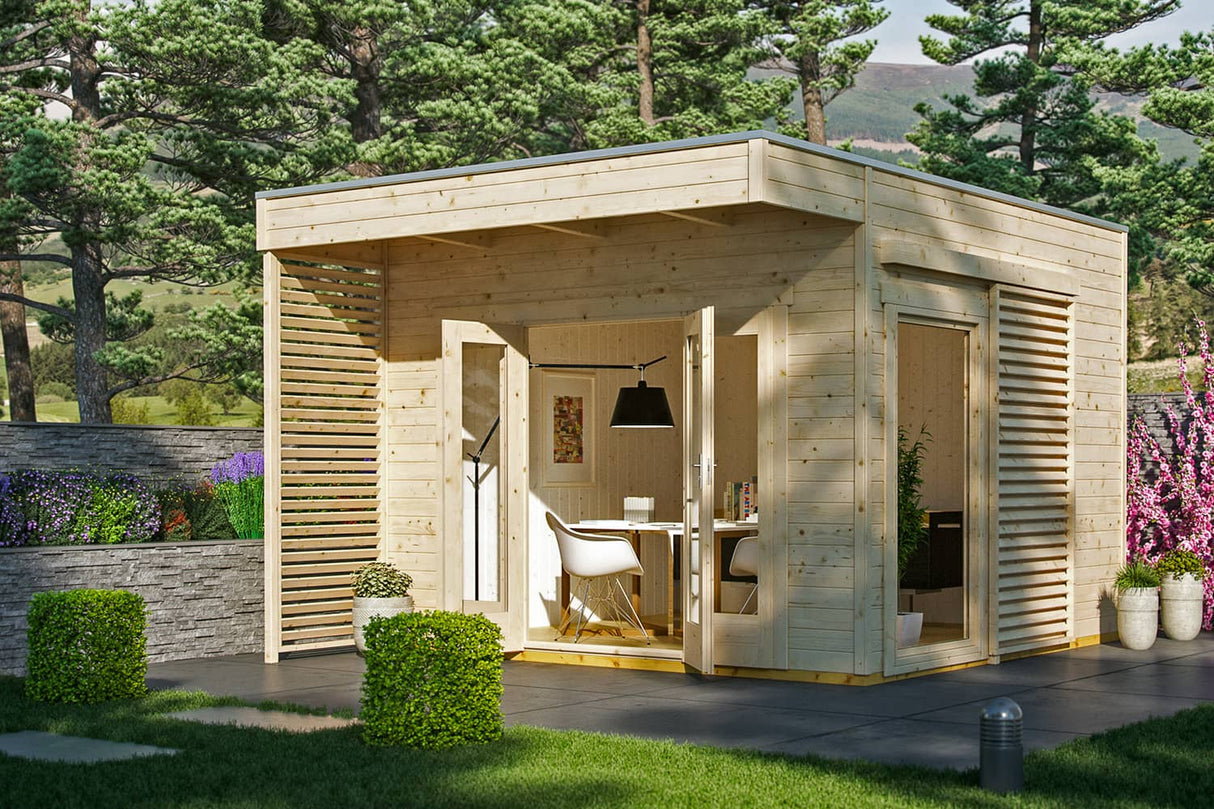 Skanholz Gartenhaus Modell Tokio 2 mit Innenschalung naturbelassen