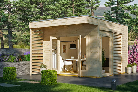 Skanholz Gartenhaus Modell Tokio 2 mit Innenschalung naturbelassen