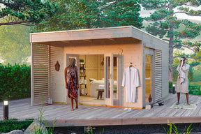Skan Holz Gartenhaus Modell Tokio 4 ohne Innenschalung naturbelassen